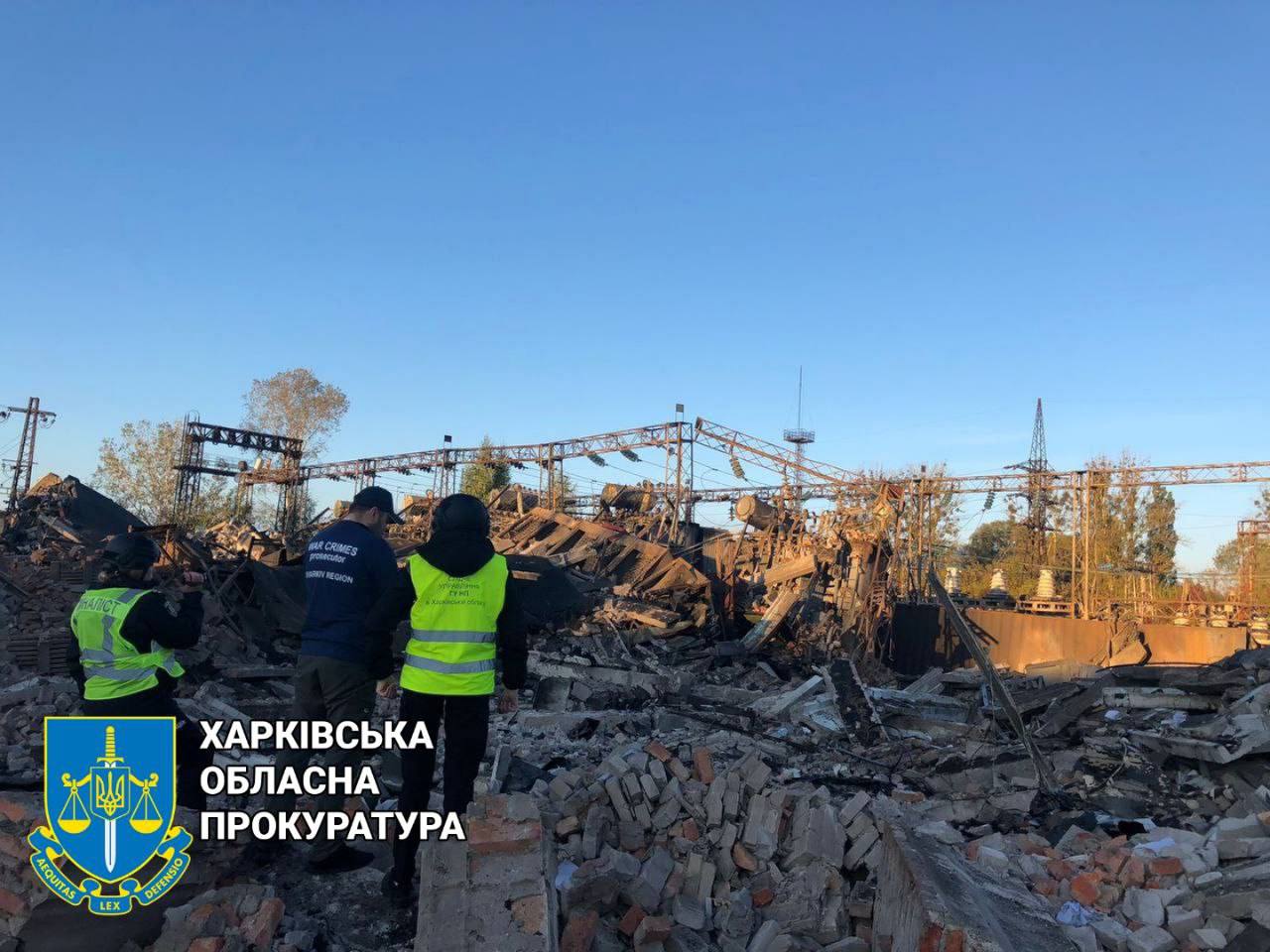 фото последствий ударов по объекту критической инфраструктуры в Харькове