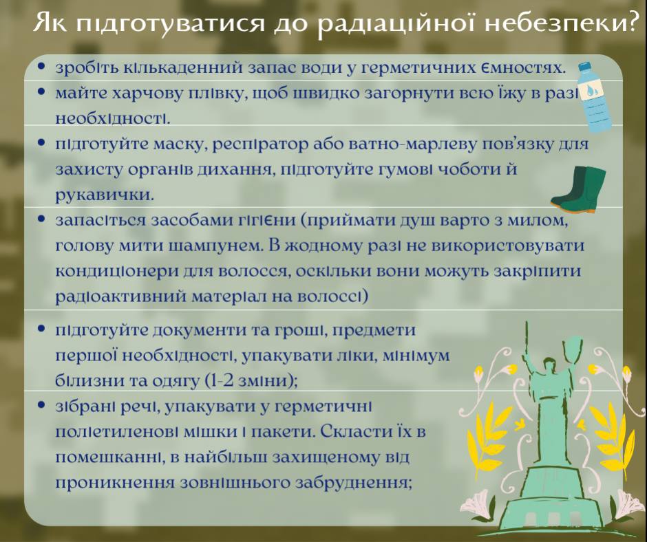 В Киевской городской военной администрации рассказали, как действовать в случае радиационной опасности