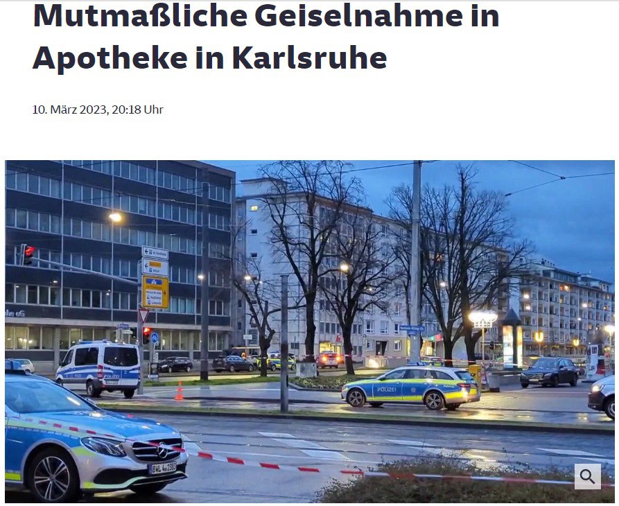 Терорист у Карлсруе вимагає за заручників мільйон євро