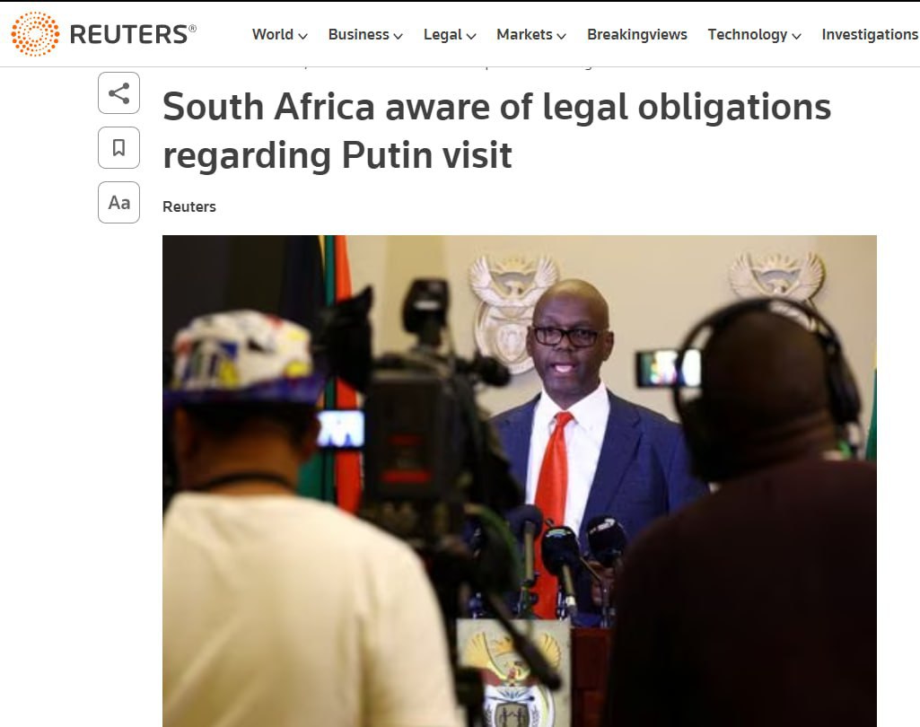 Путина могут арестовать при поездке в ЮАР