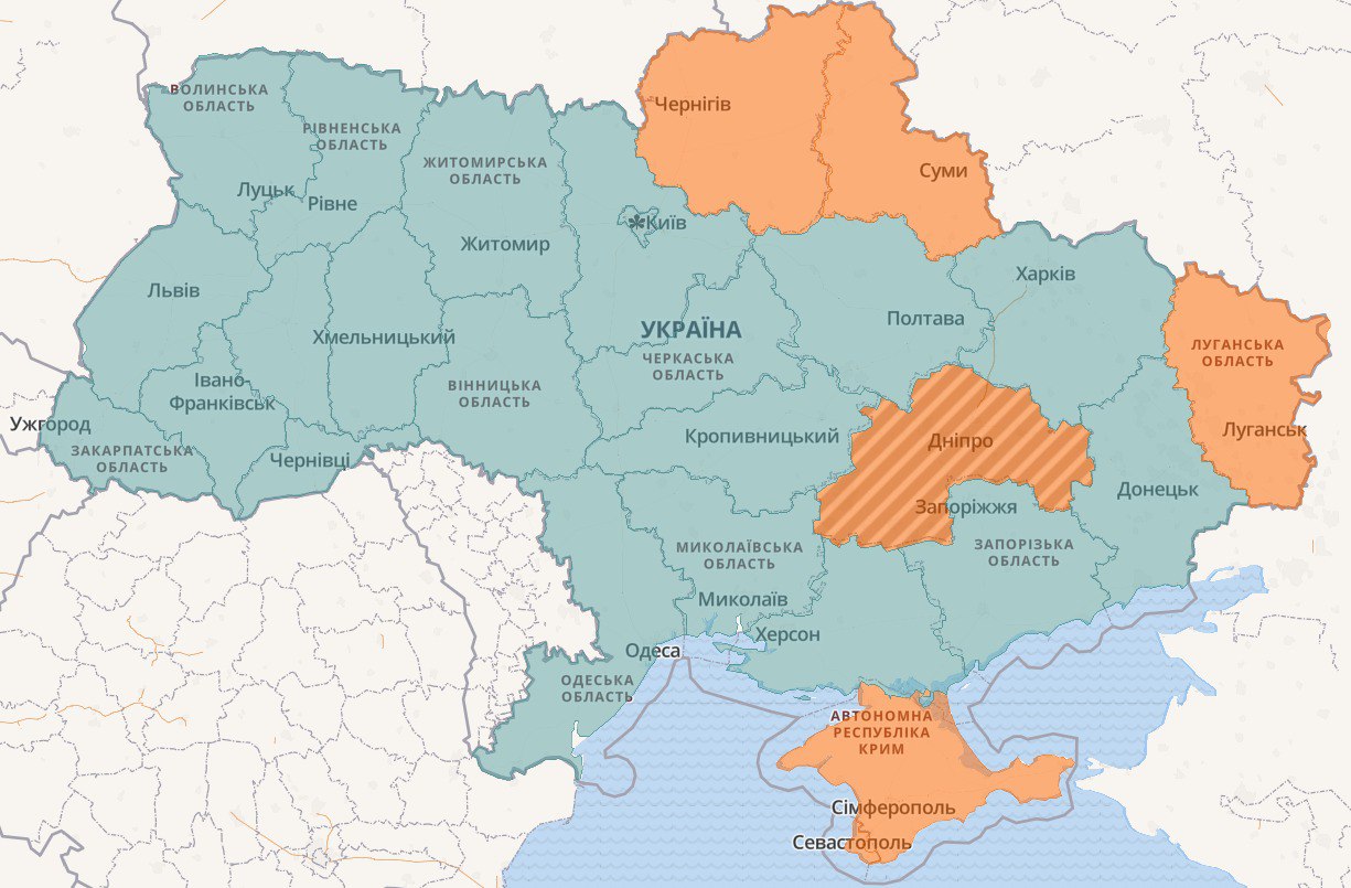 Воздушная тревога в Украине