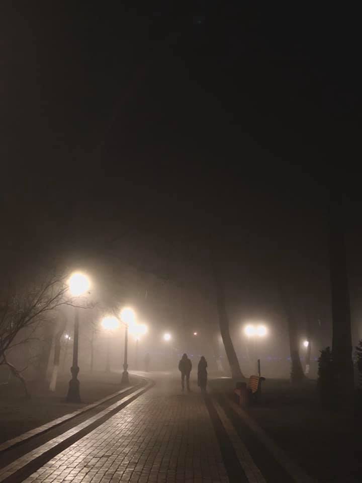 Туман Мариинский парк Киев