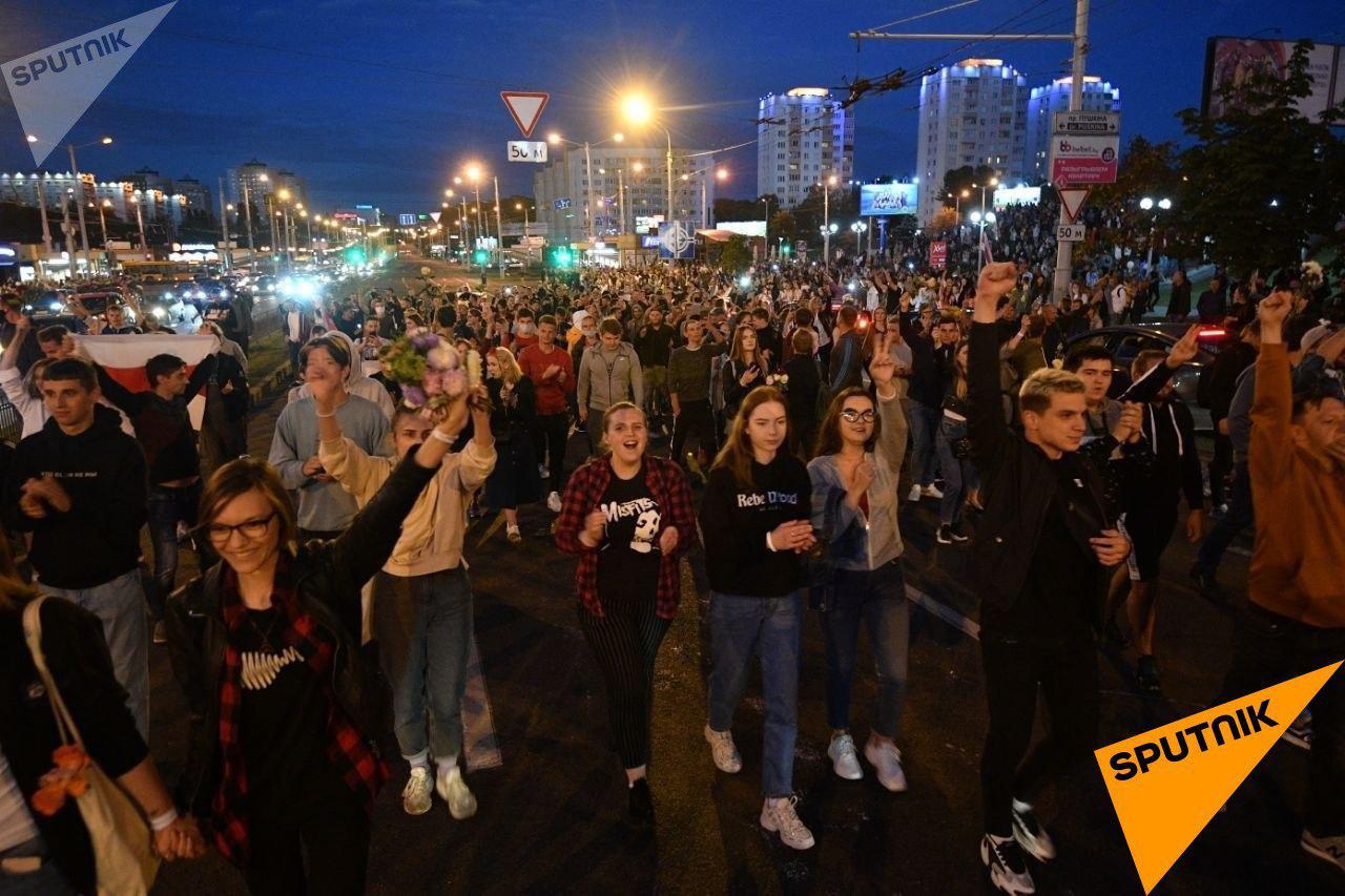 Минск протесты 13.08.2020 метро Пушкинская