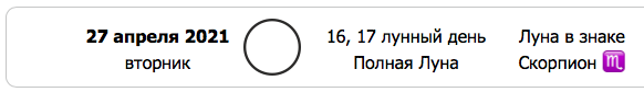 полнолуние апрель 2021