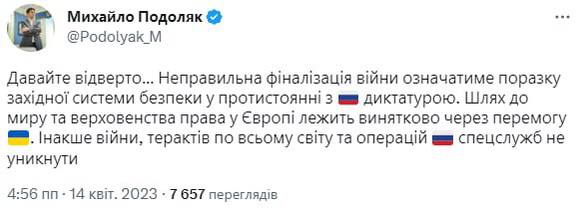 Скриншот поста Подоляка