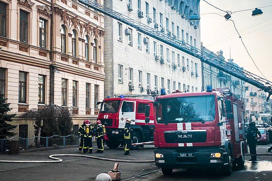 В Киеве горело здание Минкульта