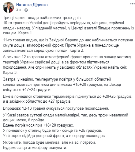 Скриншот: Facebook/ Наталка Диденко