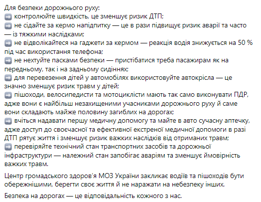 Статистика ДТП в Украине за 2020 год. Инфографика: facebook.com/phc.org.ua