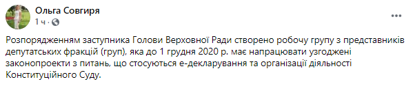 Ольга Совгиря о новой рабочей группе