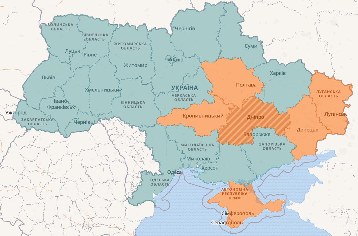 Воздушная тревога в Украине