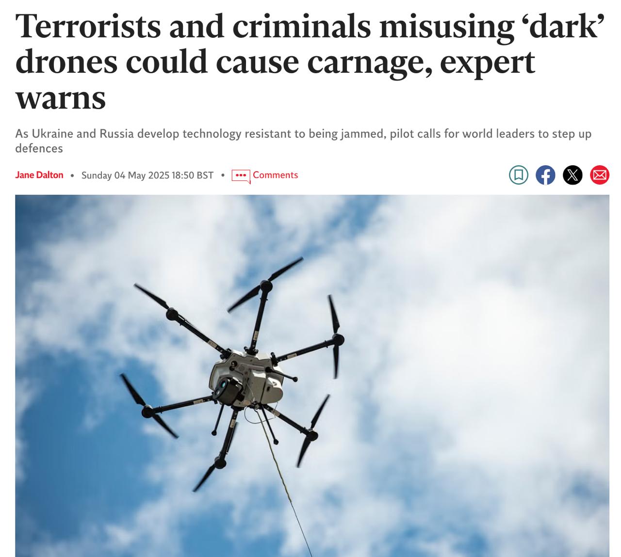 Заголовок на independent.co.uk