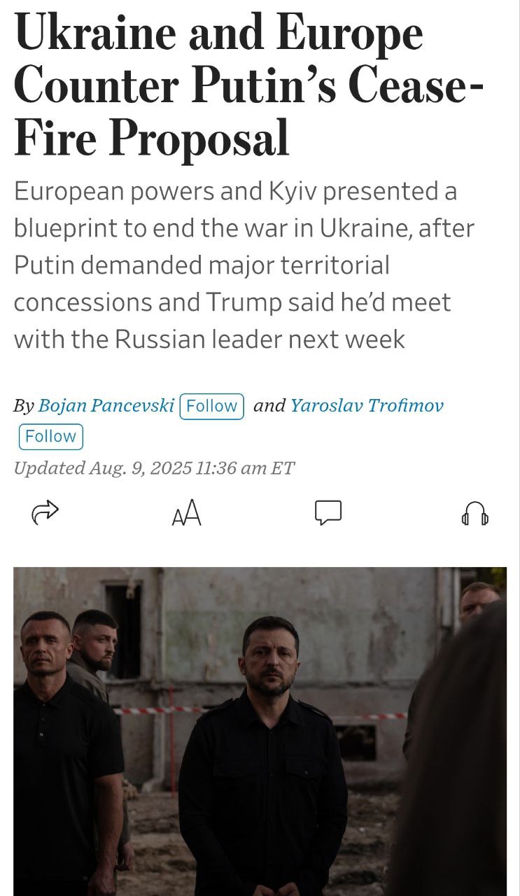 Знімок заголовка на wsj.com
