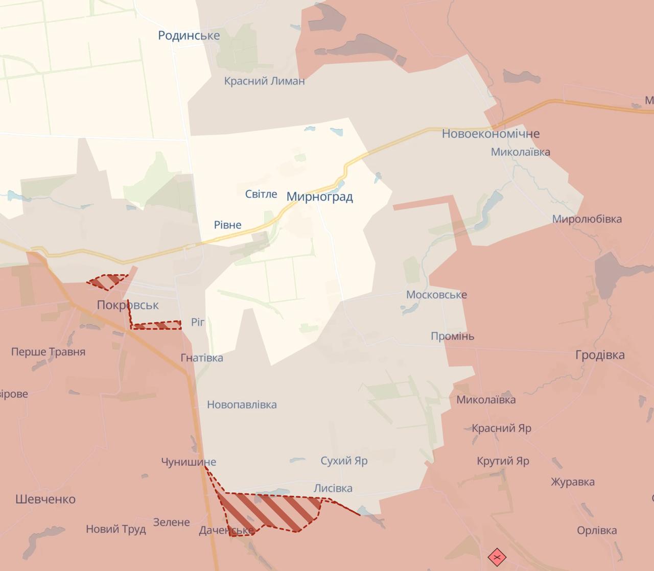 Покровськ. Карта бойових дій. Джерело - Deep State