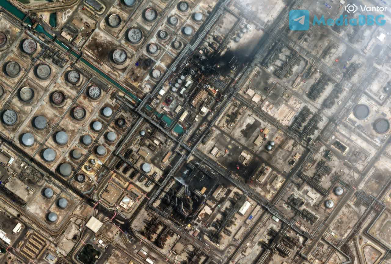 Фото повреждений НПЗ Aramco в Саудовской Аравии. Источник &ndash; Телеграм 