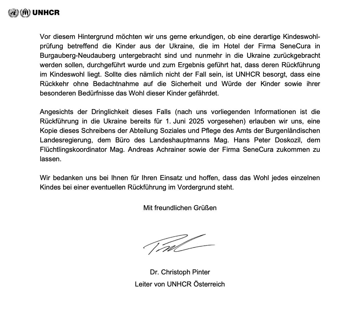 Знімок (2) звернення австрійської сторони. Джерело - Телеграм
