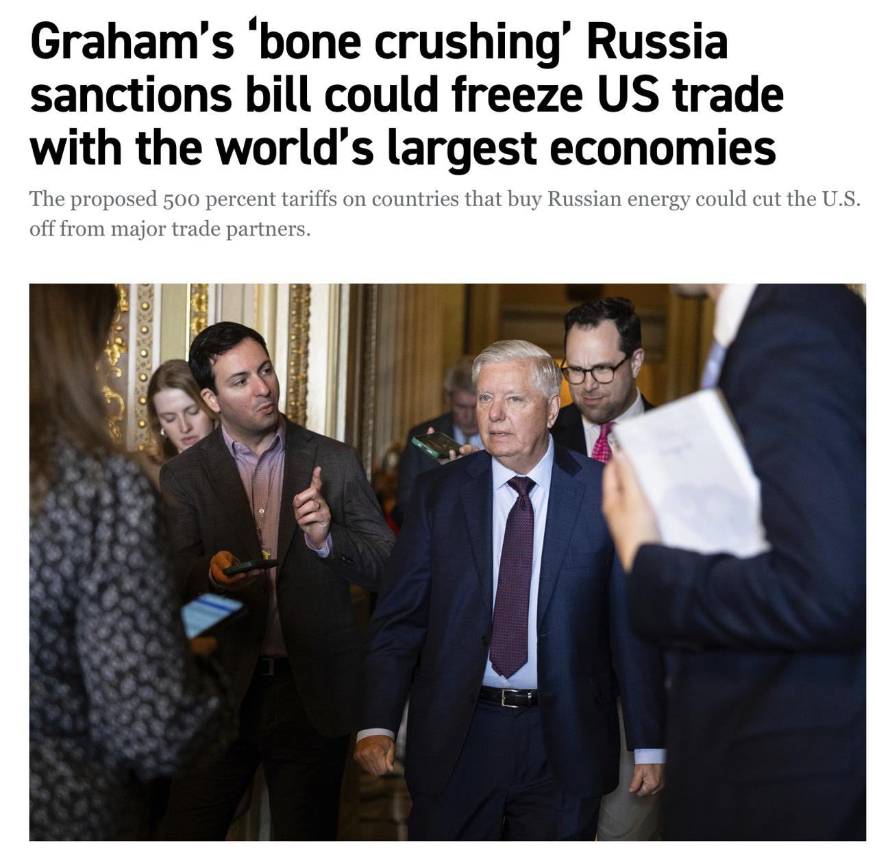 Знімок заголовка на politico.com