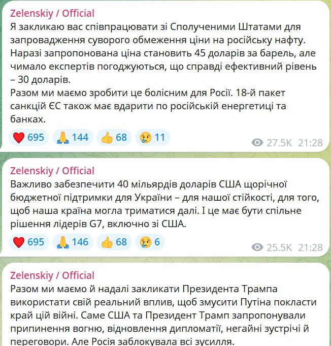 Знімок повідомлення у Телеграм