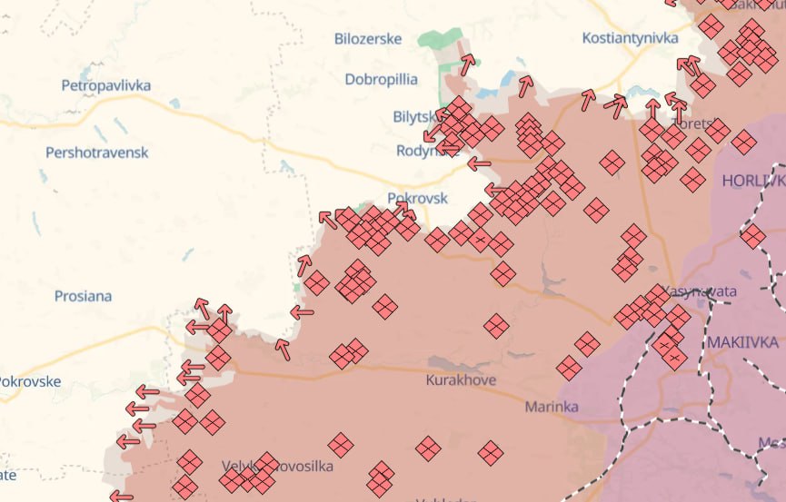 Карта бойових дій. Джерело - Телеграм