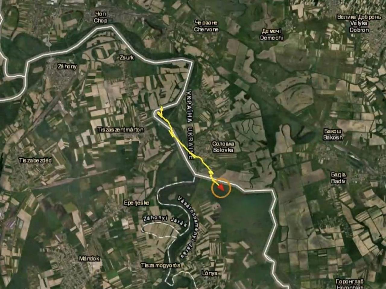 Карта перемещения дрона (2). Источник - Генштаб ВСУ