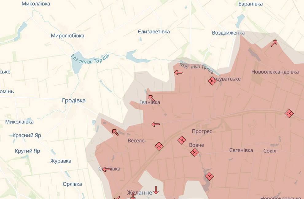 Карта боевых действий (2). Источник - Телеграм