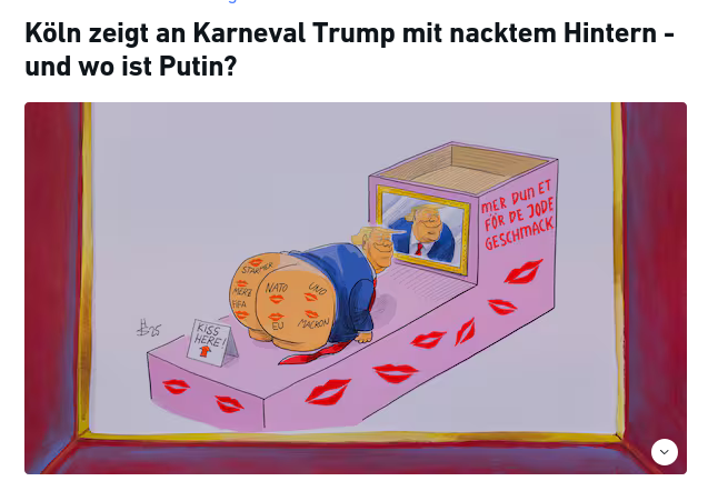 Снимок заголовка на rnd.de - На карнавале в ФРГ отказались от сатирических пародий на Путина
