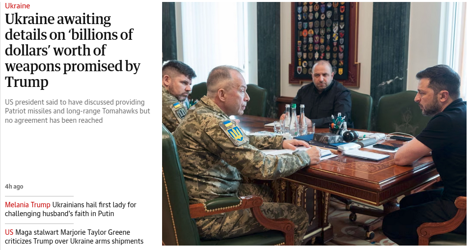 Снимок заголовка на theguardian.com